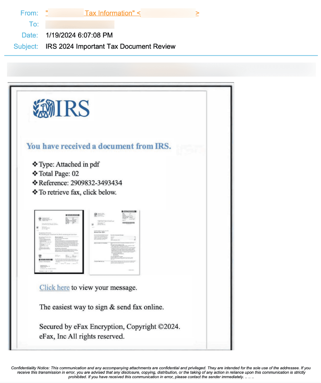 AL IRS Impersonator Email