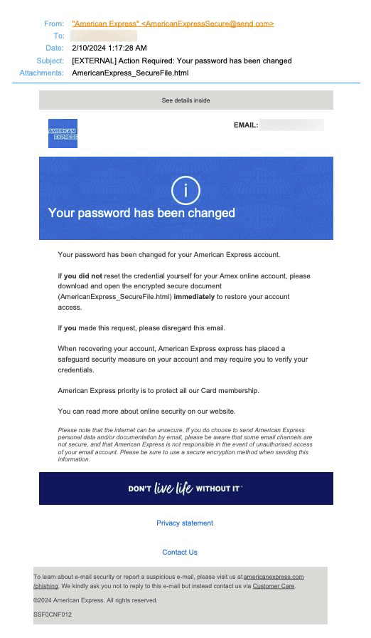 AI American Express Impersonator Malware Email E