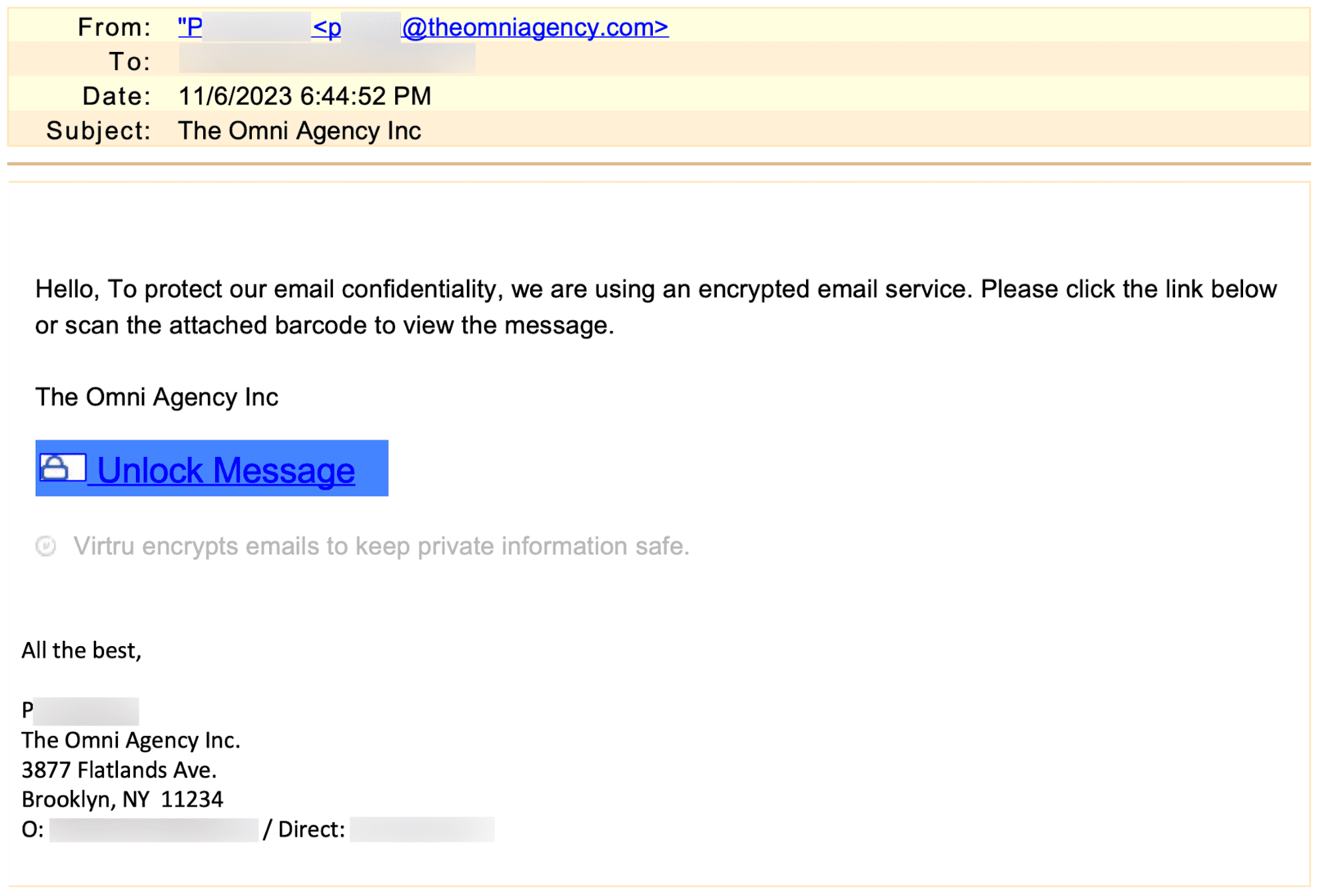 Dynamics 365 Customer Voice Phishing Attack Email E
