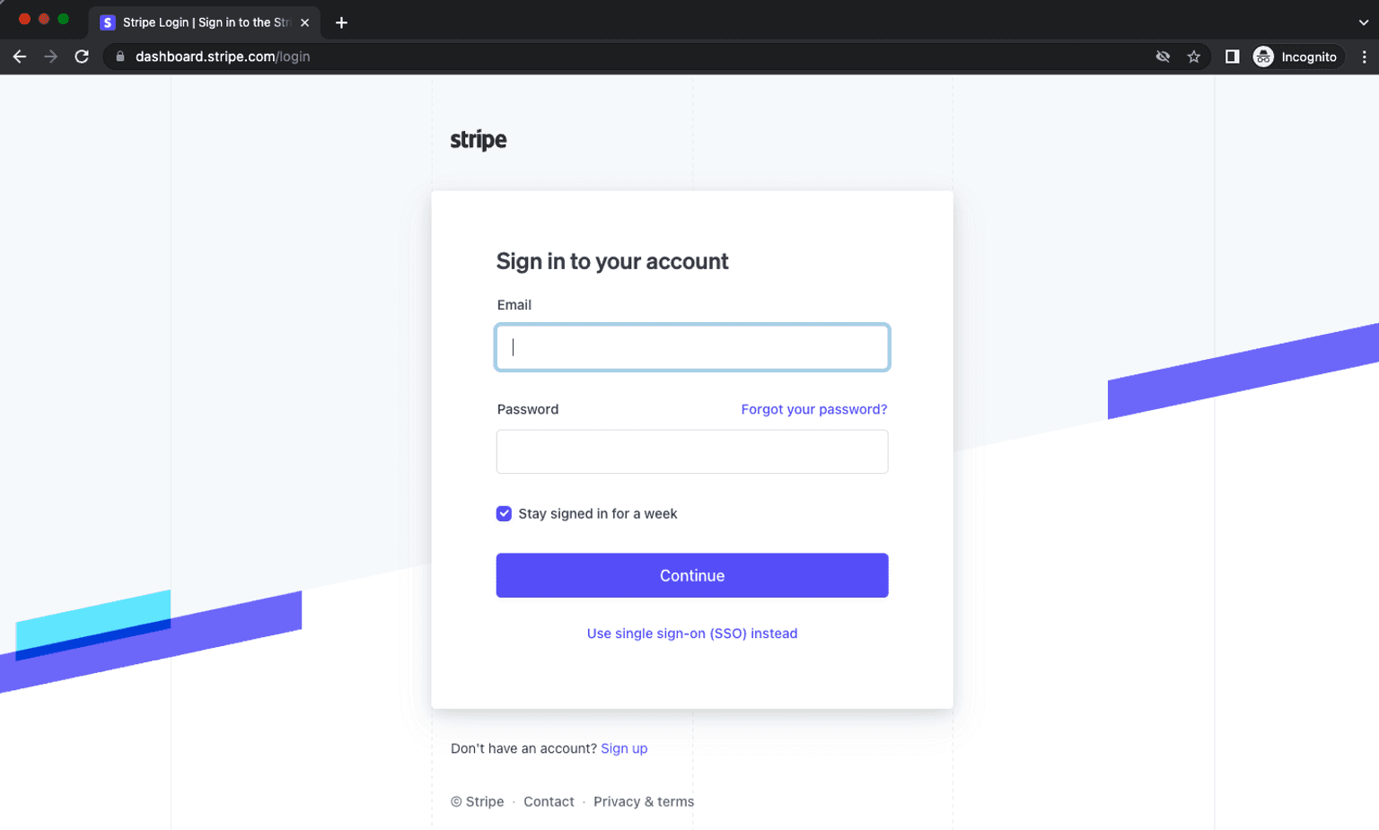 Stripe Credential Phishing Attack Stripe Sign in Page Real