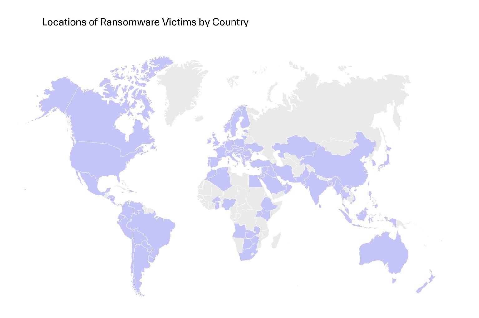 Ransomware victims by country location