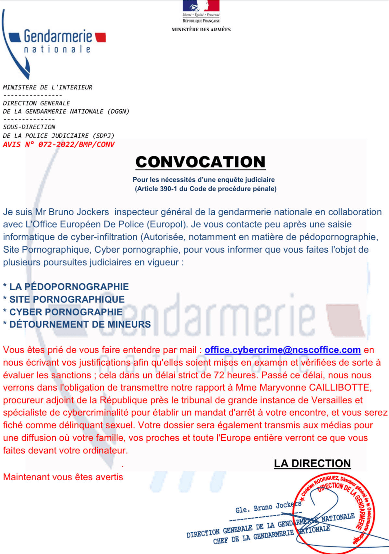 French Extortion Attachment