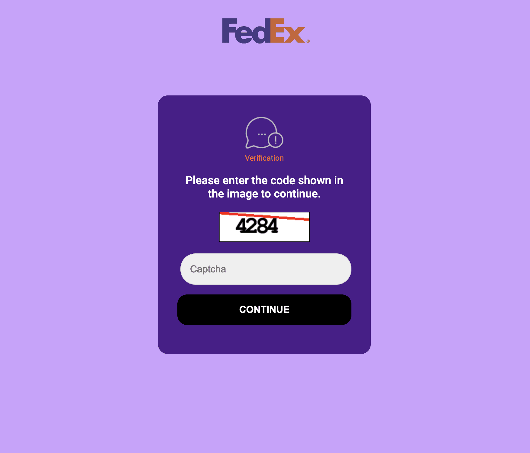 Fedex Phishing Page 1