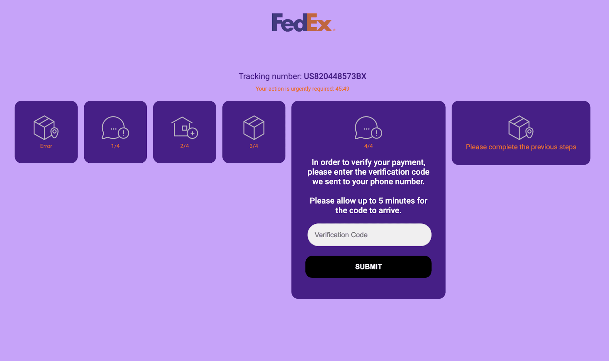 Fedex Phishing Page 7